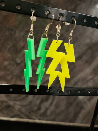 Neon Lightning Oorbellen