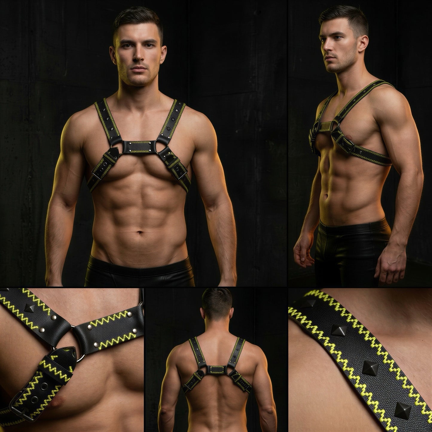 Zigzagged Leather Harnas